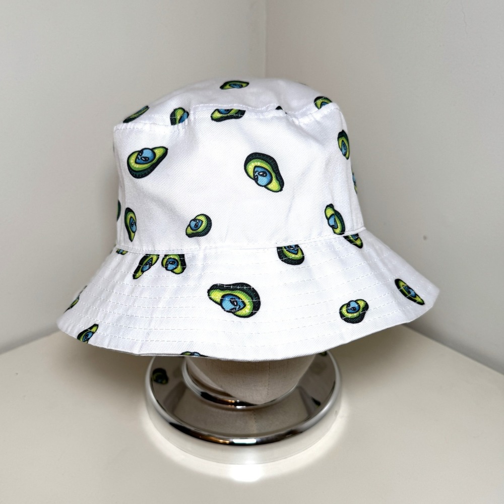 LSDREAM "Ava the Aliencado" Limited-Edition Bucket Hat White w Aliens & Avocados